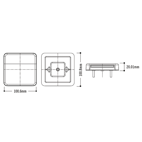 Square LED Trailer Tail Lights