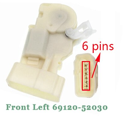 Door Lock Actuator - Toyota Echo Yaris Vitz For Lexus RX300 Front Left (6 pins)