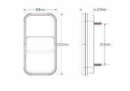 Rectangular Trailer LED Tail Lights
